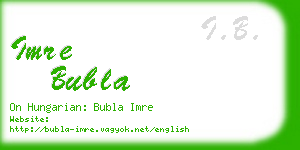 imre bubla business card